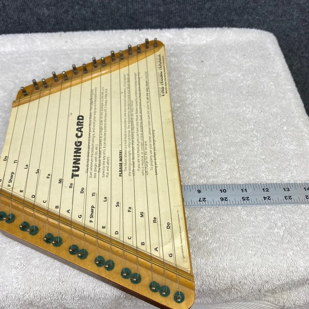 The Music Maker Vintage Lap Harp Zither Wood String Instrument with 12 Songs